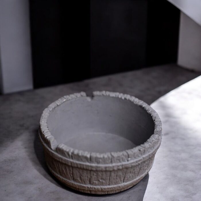 Dark Concrete Barrel Ashtray