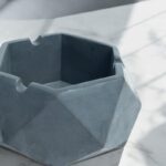 Hexagonal Geometric Design Concrete Ashtray