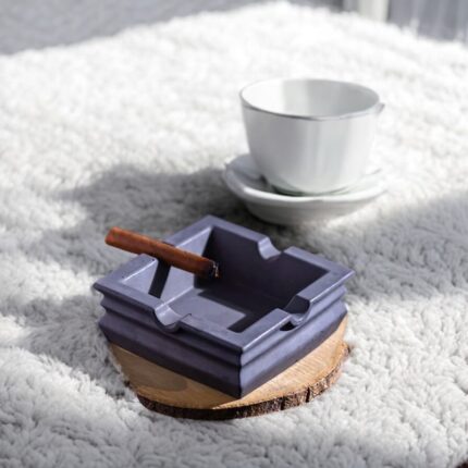 Square Shape Sleek Concrete Ashtray