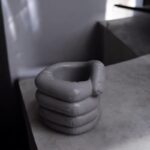 Unique Dark Concrete Hand Shaped Ashtray