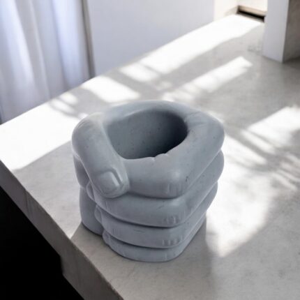 Unique Dark Concrete Hand Shaped Ashtray