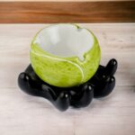 Opened Tennis Ball Style Ceramic Ashtray