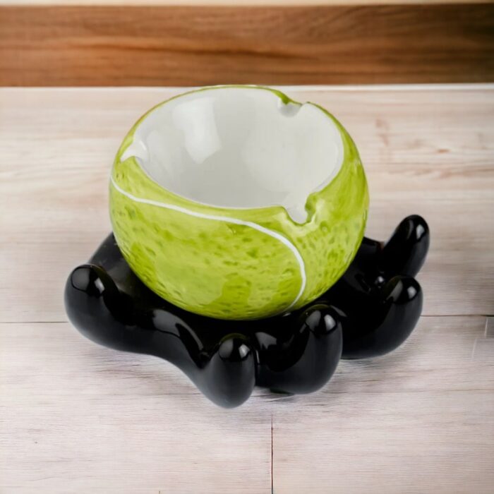 Opened Tennis Ball Style Ceramic Ashtray