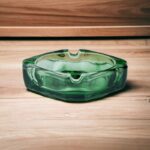 Green Glass Ashtray for Cigarette