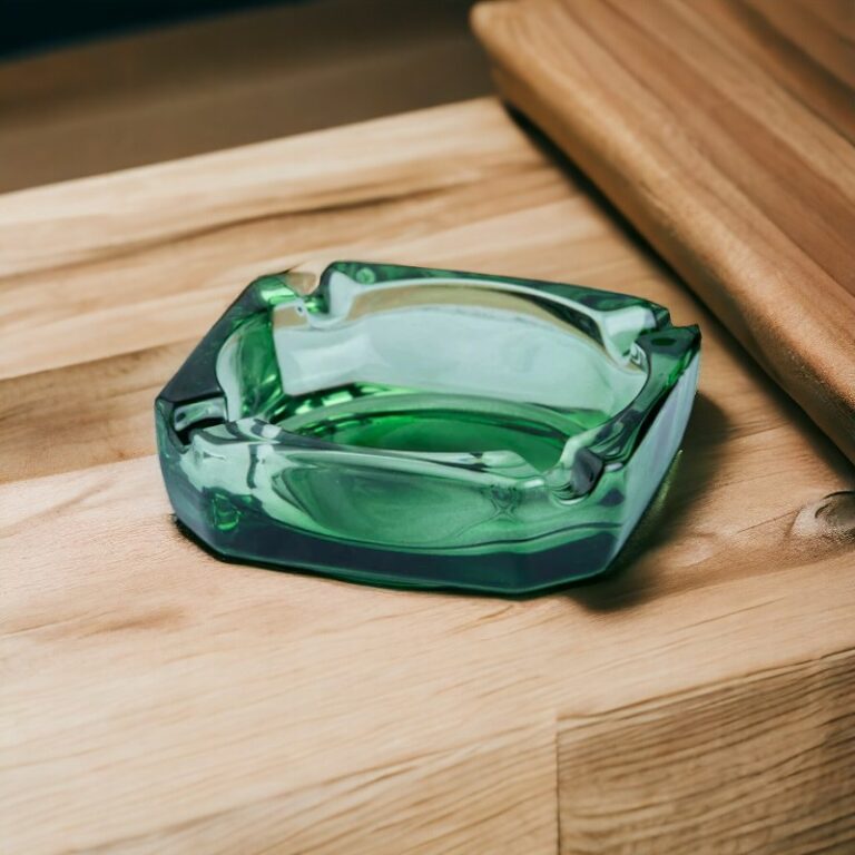 Green Glass Ashtray for Cigarette