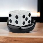 White Dice Style Ceramic Ashtray for Smokers