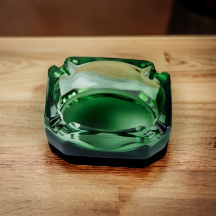 Green Glass Ashtray for Cigarette