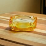 Yellow Glass Ashtray for Cigarette