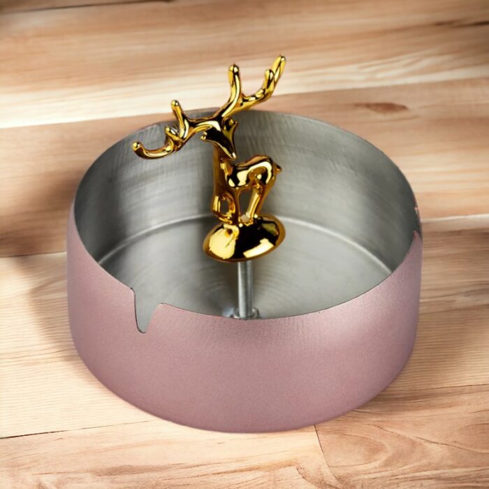 Pink Stainless Steel Home Ashtray