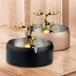 Black and Champagne Combo Stainless Steel Home Ashtray