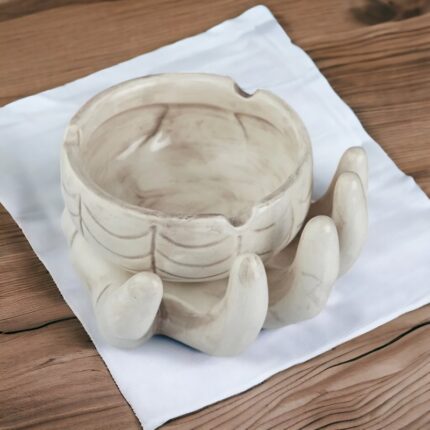 White Bowl in White Hand Style Ceramic Ashtray