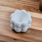 White Bubbly Groovy Ceramic Ashtray