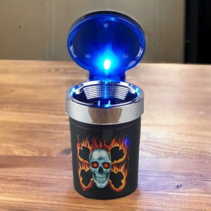 Skull Car Ashtray Bucket Including Lid and LED