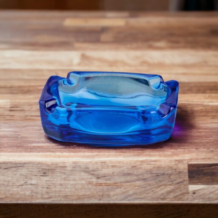 Blue Glass Ashtray for Cigarette