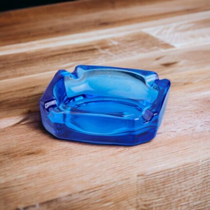 Blue Glass Ashtray for Cigarette