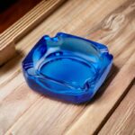 Blue Glass Ashtray for Cigarette