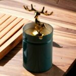 Green Deer Stainless Steel Ashtray with Lid