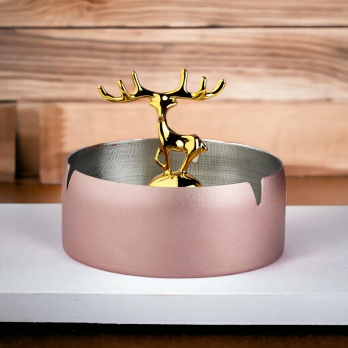 Pink Stainless Steel Home Ashtray