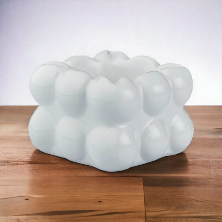 White Bubbly Ceramic Ashtray for Smokers