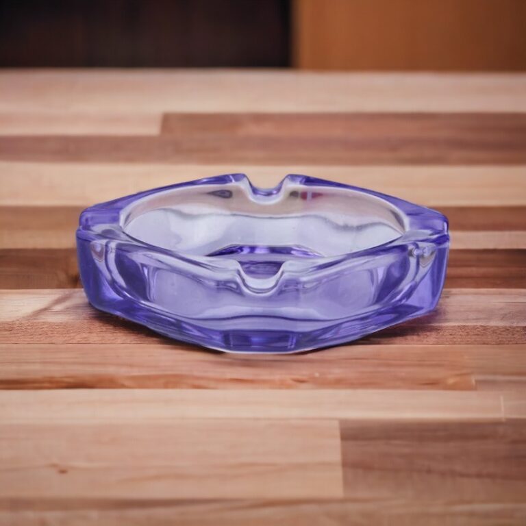 Purple Glass Ashtray for Cigarette