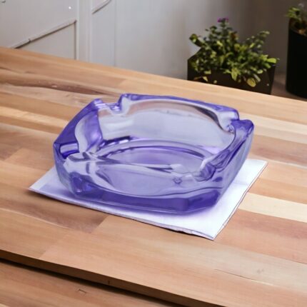 Purple Glass Ashtray for Cigarette