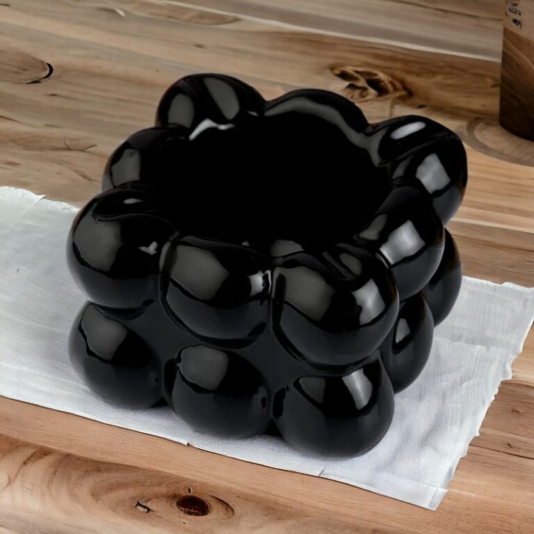 Black Bubble Ceramic Ashtray for Smokers