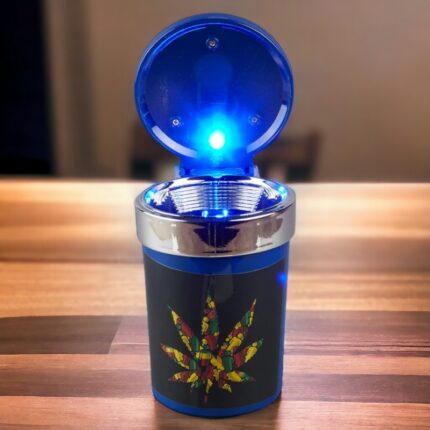 Blue Color Car Ashtray Bucket Including Lid and LED