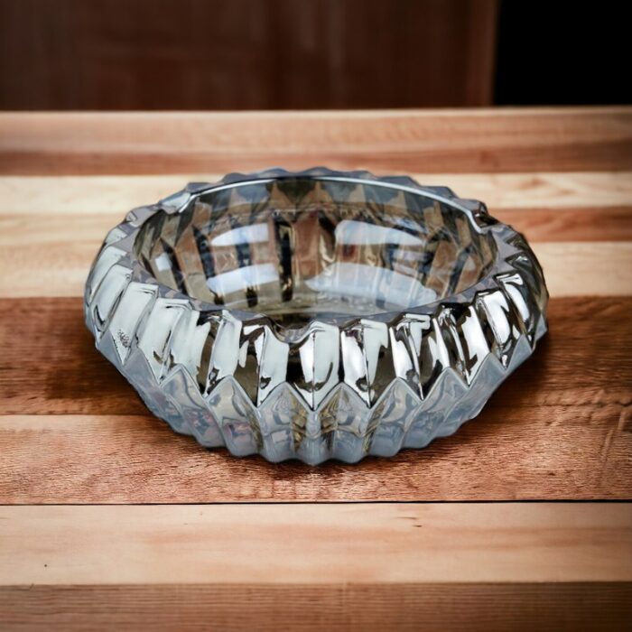 Pattern Style Grey Glass Ashtray for Cigarette