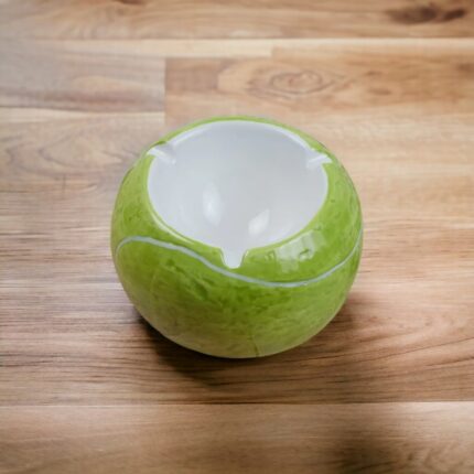 Tennis Ball Style Groovy Ceramic Ashtray