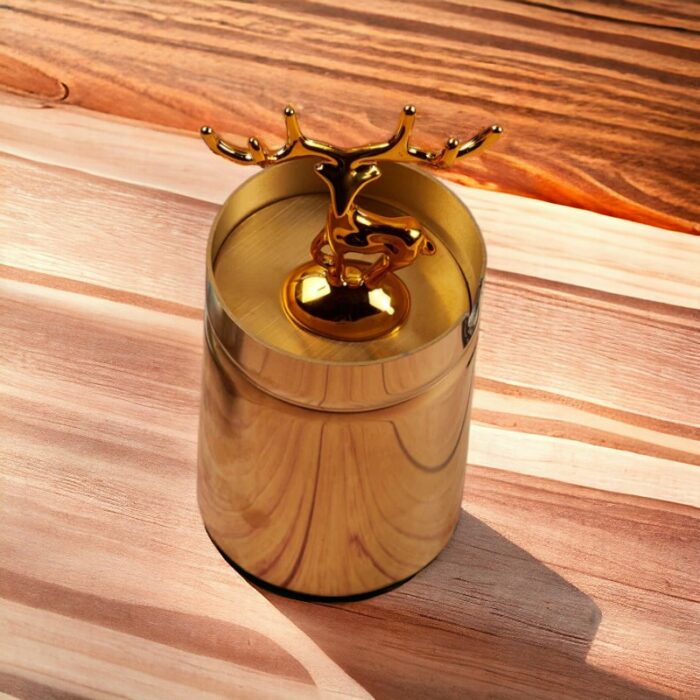 Golden Deer Stainless Steel Ashtray with Lid