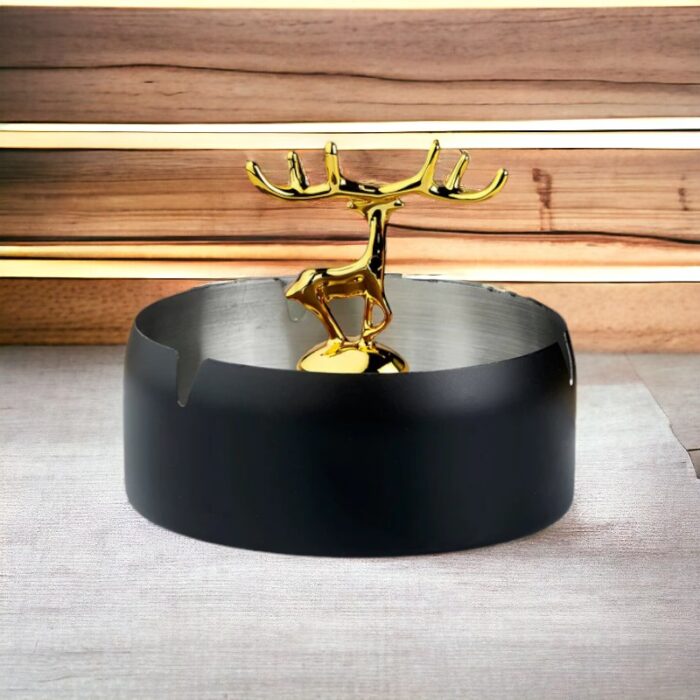 Black Stainless Steel Home Ashtray