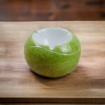 Tennis Ball Style Groovy Ceramic Ashtray