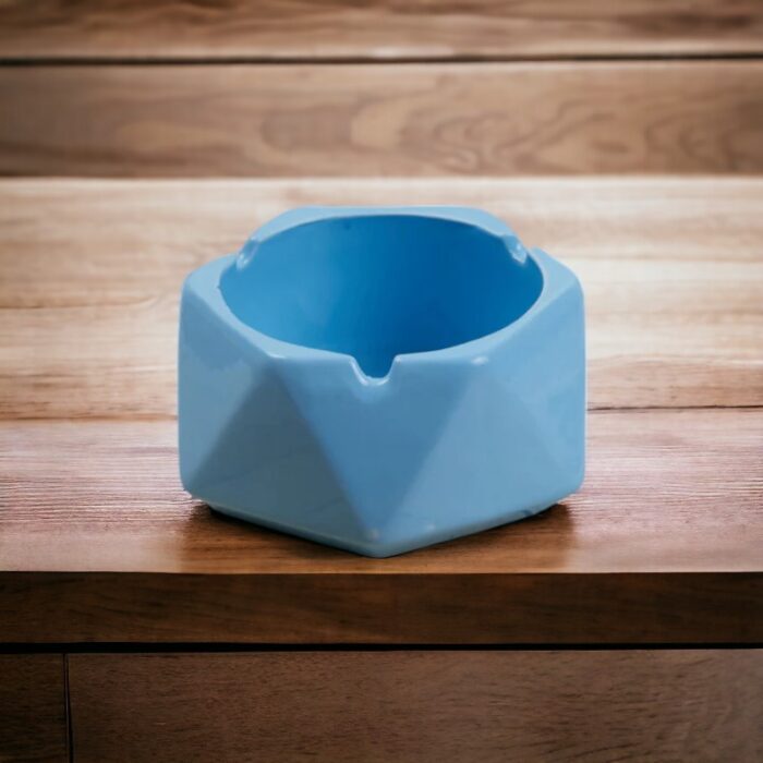 Sky Blue Groovy Ceramic Ashtray