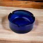 Blue Glass Round Ashtray for Cigarette