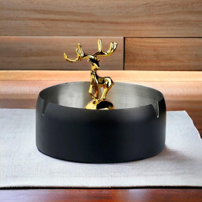 Black Stainless Steel Home Ashtray