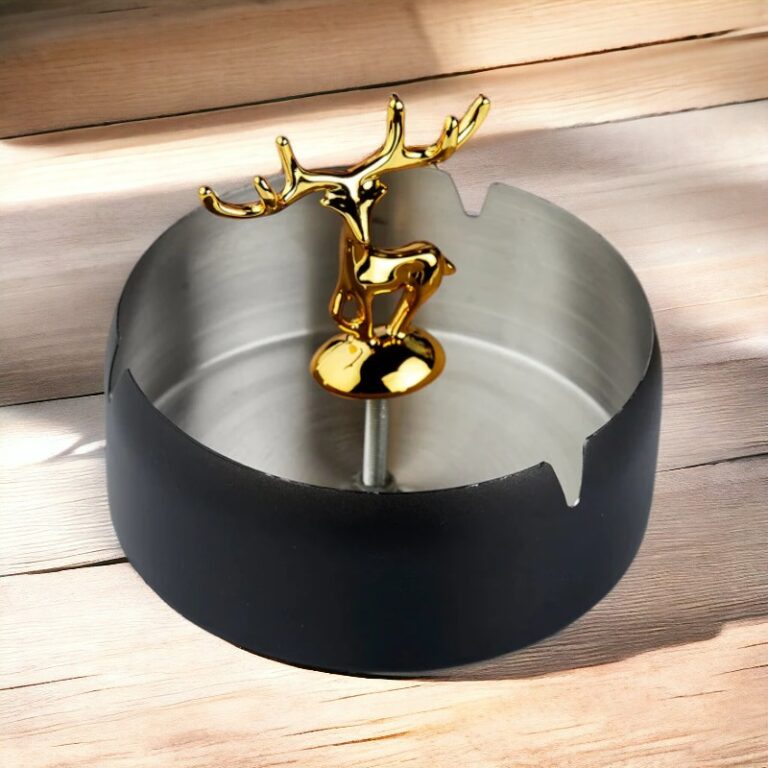 Black Stainless Steel Home Ashtray