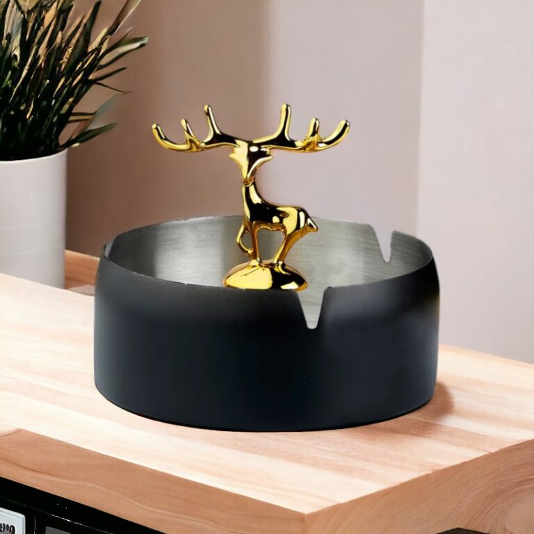 Black Stainless Steel Home Ashtray