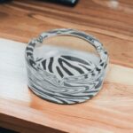 Clear Transparent Bowl Style Ashtray with Zebra Base